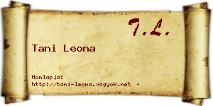 Tani Leona névjegykártya